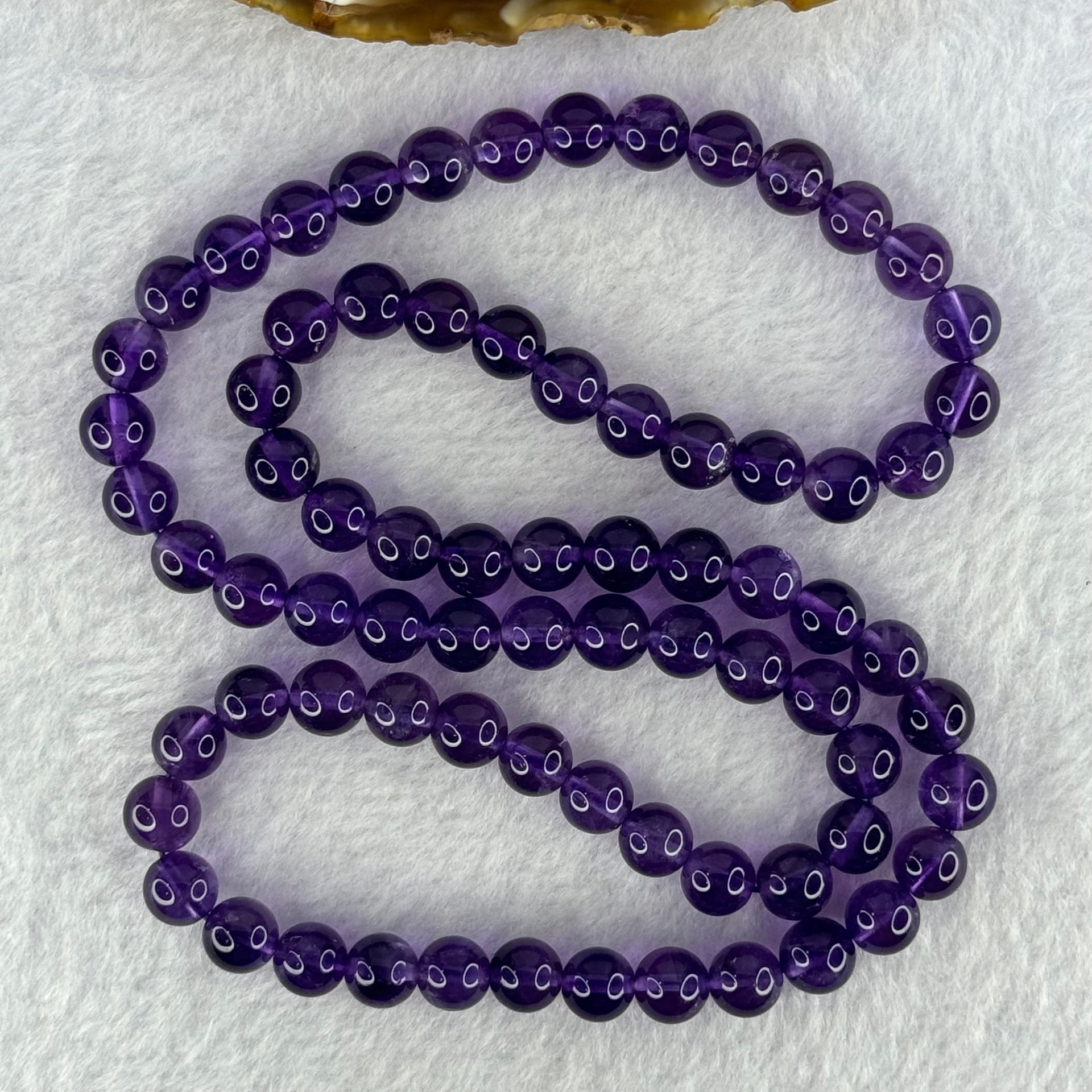 Good Grade Natural Amethyst Necklace 46.64g 53cm 7.8mm 75 Beads - Huangs Jadeite and Jewelry Pte Ltd