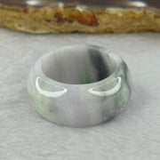Type A Light Lavender Wuji Grey and Green Jadeite Ring 10.49g 12.4 by 4.6mm US10 HK22 - Huangs Jadeite and Jewelry Pte Ltd