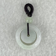 Type A Faint Lavender Jadeite Double Ping An Kou Donut Charm Pendant 4.40g 18.3 by 7.0mm - Huangs Jadeite and Jewelry Pte Ltd