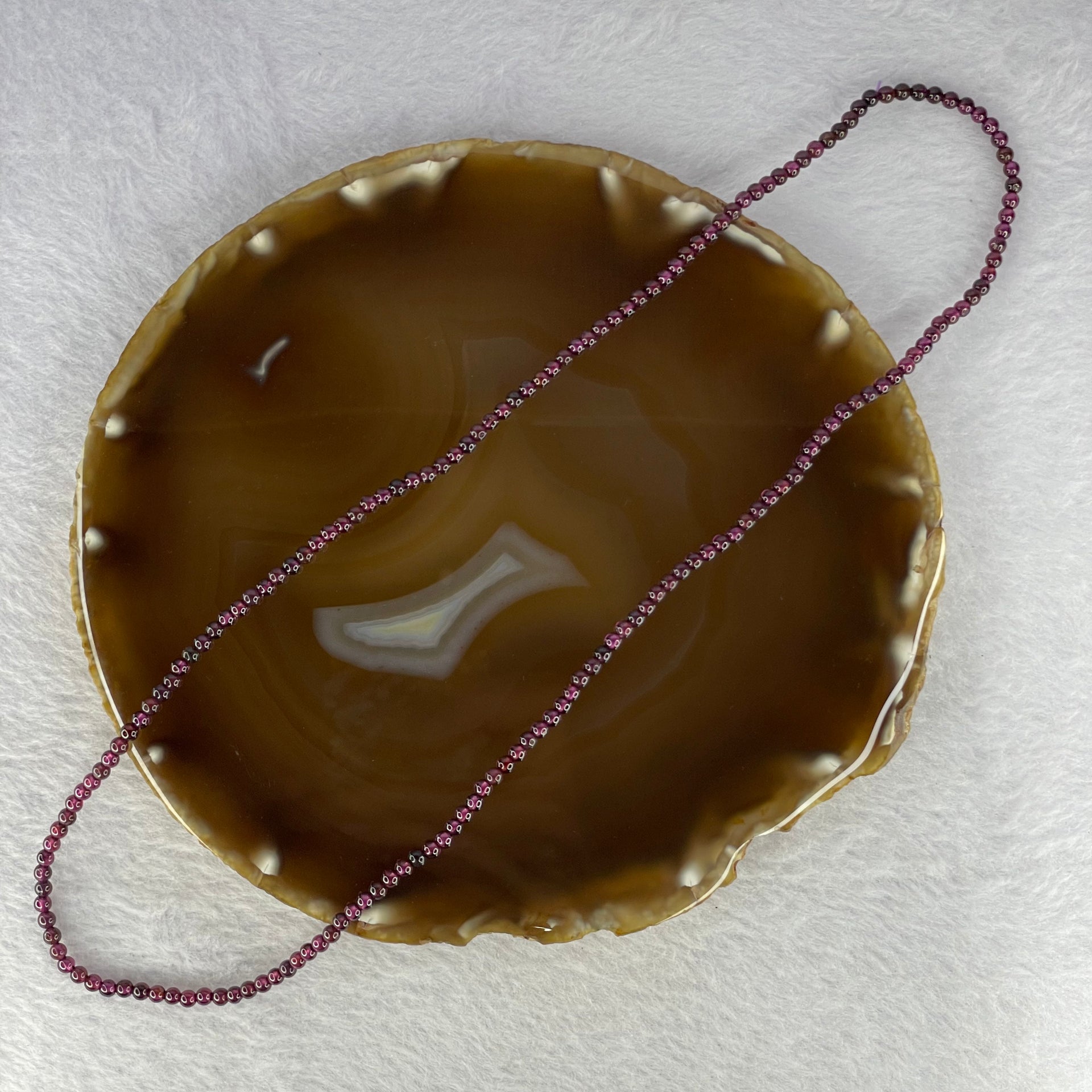 Natural Red Garnet Beads Necklace 12.12g 3.3mm 174 Beads - Huangs Jadeite and Jewelry Pte Ltd