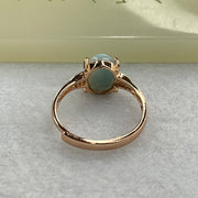 Natural Larimar in S925 Silver Rose Gold Color Ring (Adjustable Size) 2.22g 9.9 by 7.2 by 4.8mm - Huangs Jadeite and Jewelry Pte Ltd