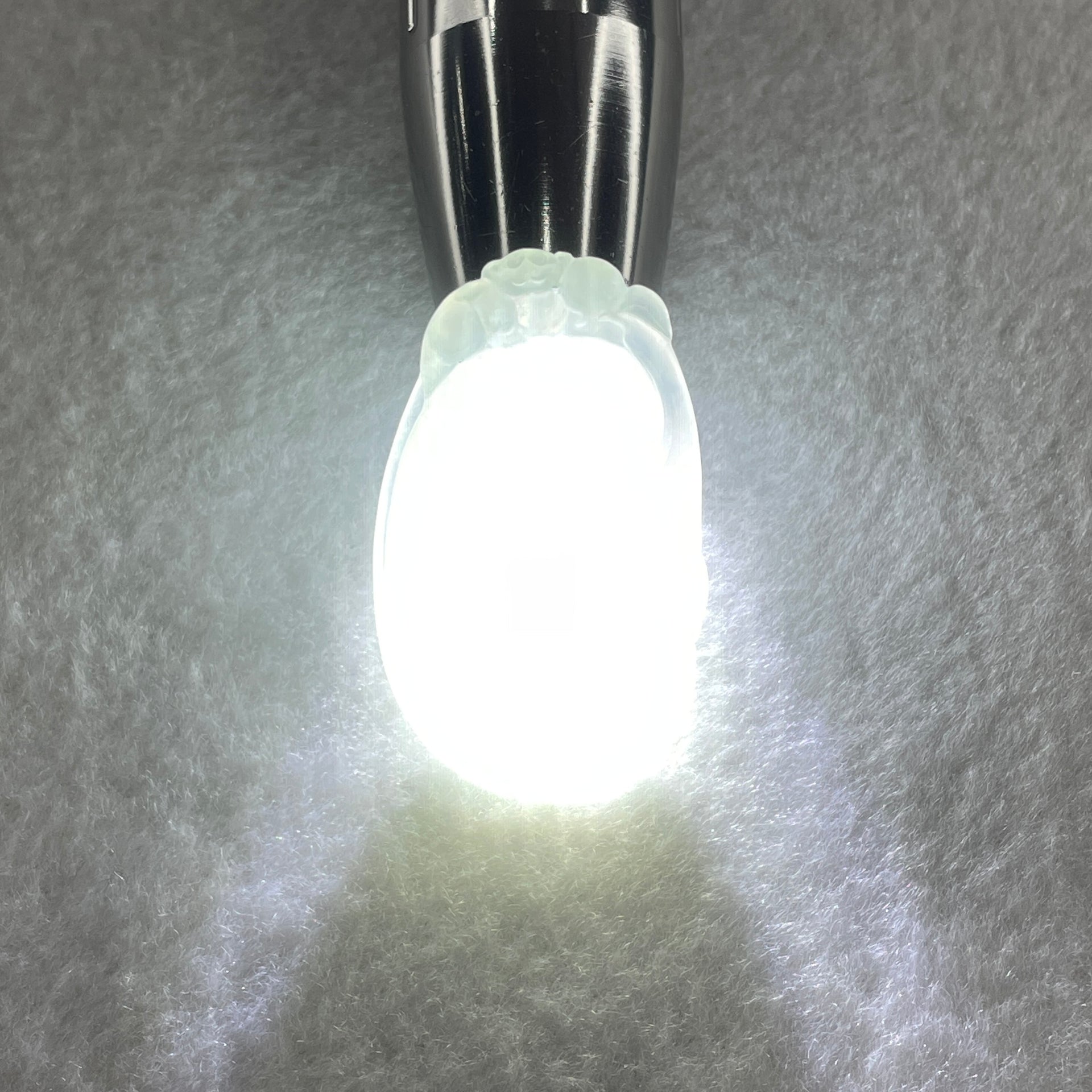 Natural Type A Semi Icy Light Green with Lavender Jadeite Pixiu on Ruyi Pendant 15.78g 47.9 by 29.3 by 6.0mm - Huangs Jadeite and Jewelry Pte Ltd