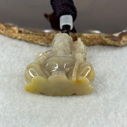 Type A Faint Lavender & Green Jade Jadeite Tu Di Gong 48.63g 50.5 by 39.7 by 13.9mm - Huangs Jadeite and Jewelry Pte Ltd