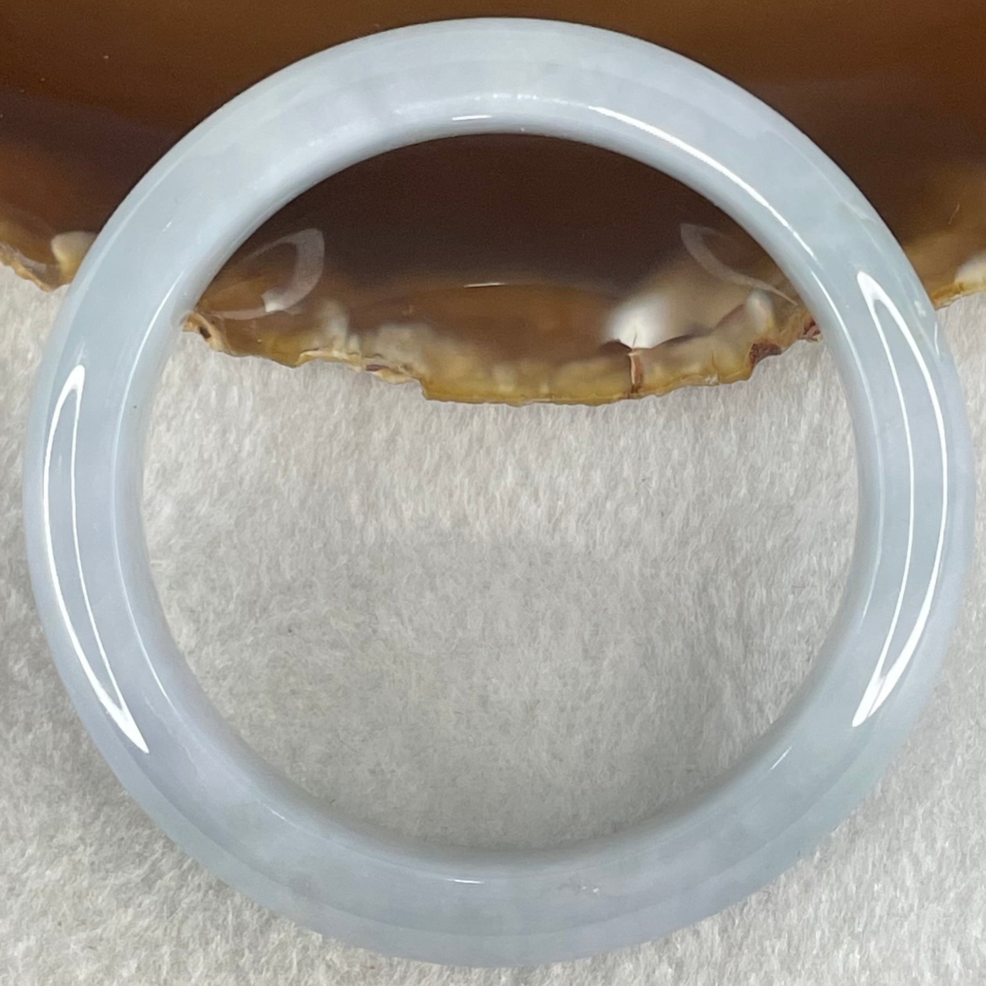 Type A Blue Jadeite Bangle 51.57g Internal Diameter 50.9mm 13.5 by 8.1mm (Close to Perfect) - Huangs Jadeite and Jewelry Pte Ltd