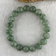 Certified Natural Type A Semi Icy Green with Blueish Green Fluorite Piao Hua Jadeite Beads Bracelet 32.882g 15cm 10.1mm 19Beads Perfect - Huangs Jadeite and Jewelry Pte Ltd