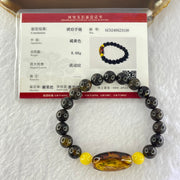 Natural Seaweed, Medicine  and Butterscotch Amber Beads Bracelet 天然海藻珀+药王珀手链l 8.68g 16cm 24.9 by 12.0mm 1 Beads 8.8mm 19 Beads - Huangs Jadeite and Jewelry Pte Ltd