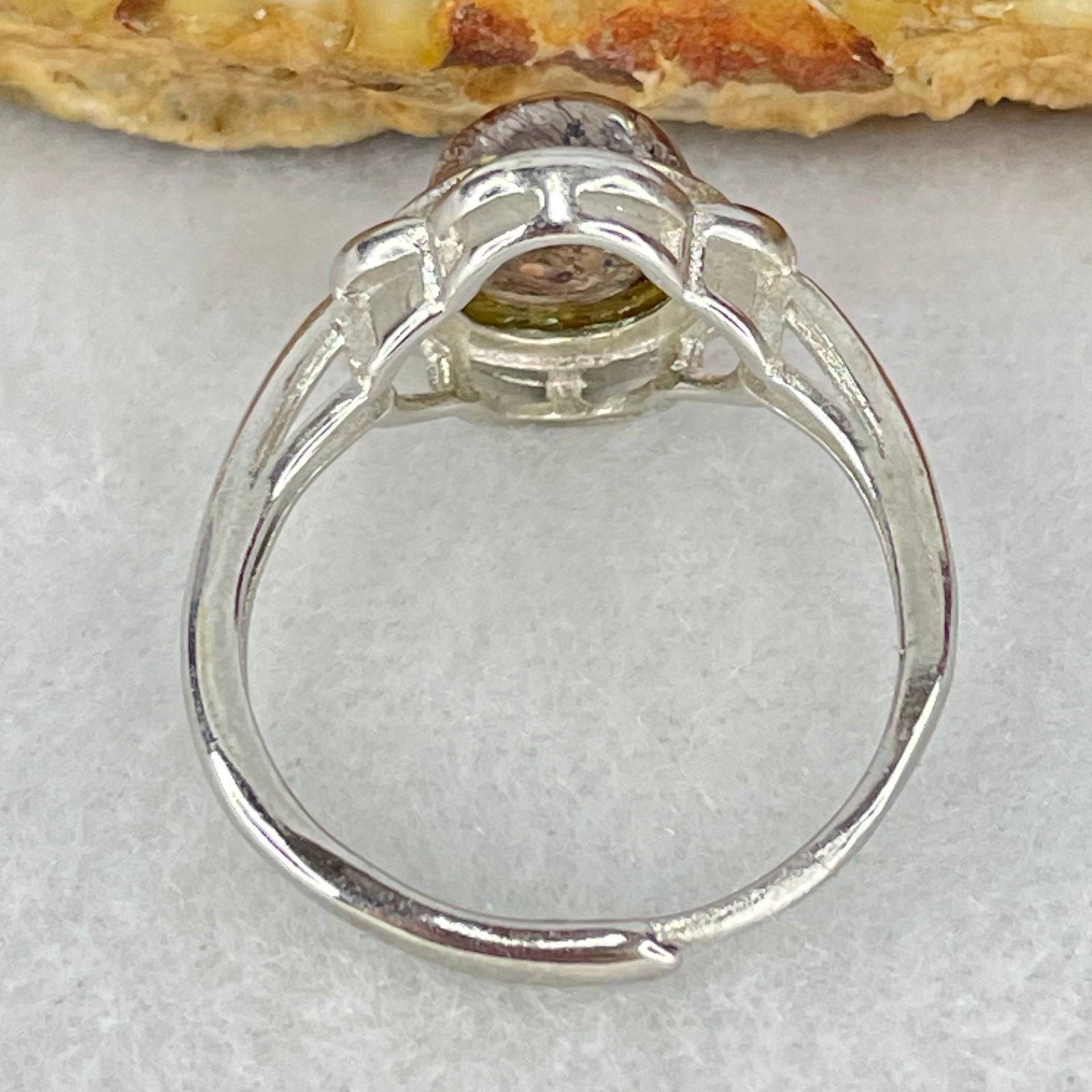 Above Average Grade Natural Super 7 Quartz in S925 Sliver Ring (Adjustable Size) 2.38g 9.0 by 8.0 by 5.0mm - Huangs Jadeite and Jewelry Pte Ltd