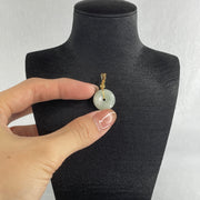 Natural Type A Light Green Jadeite Ping An Kou Pendant | 16mm Plump Jade Peace Disc Talisman (3.12g | 16.0 x 5.4mm) - Huangs Jadeite and Jewelry Pte Ltd