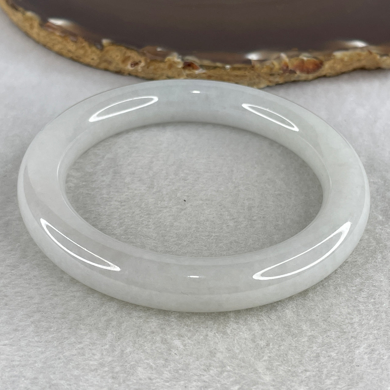 Natural Type A Translucent Multicolor Jadeite Bangle | 60.1mm Faint Blueish-Green & Faint Lavender | "Perfect" Flawless Substantive Symmetrical Round Wrist Heirloom (71.01g 11.0x10.9mm)