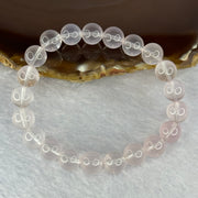Natural Rose Quartz Beads Bracelet 天然玫瑰石英珠手链 23.44g 16.5cm 9.4mm 21 Beads - Huangs Jadeite and Jewelry Pte Ltd