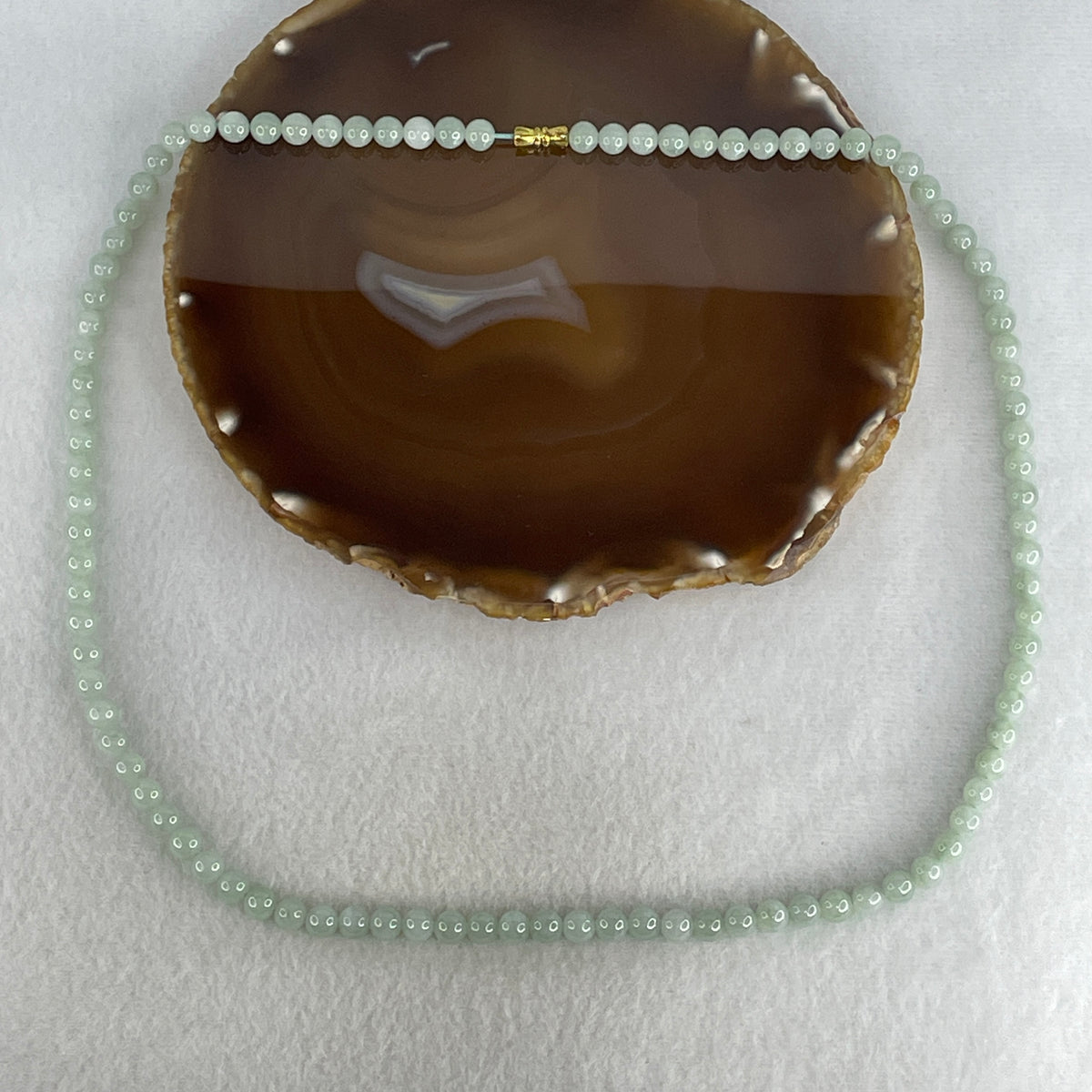 Natural Type A Jelly Light Green Jadeite Beads Necklace | (47.22g | 60cm | 6.7mm | 96 Beads | Heart Chakra Radiance, Steady Wealth "Zheng Cai" Anchor & Feng Shui Prosperity Catalyst)