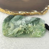 Type A Green and Dark Green Piao Hua with Lavender and Yellow Patches Jadeite Shan Shui with Benefactor Pendent 110.71g 77.4 by 52.4 by 12.4mm - Huangs Jadeite and Jewelry Pte Ltd