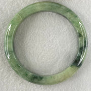 Type A Green with Dark Green Piao Hua Jadeite Bangle 52.75g Internal Diameter 58.0mm 11.1 by 9.3mm (External Lines and Internal Lines) - Huangs Jadeite and Jewelry Pte Ltd