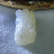 Special Natural Type A Lavender with Yellowish Spot Jadeite Male Pixiu Pendant 22.49g 40.3 by 20.8 by 12.3mm - Huangs Jadeite and Jewelry Pte Ltd