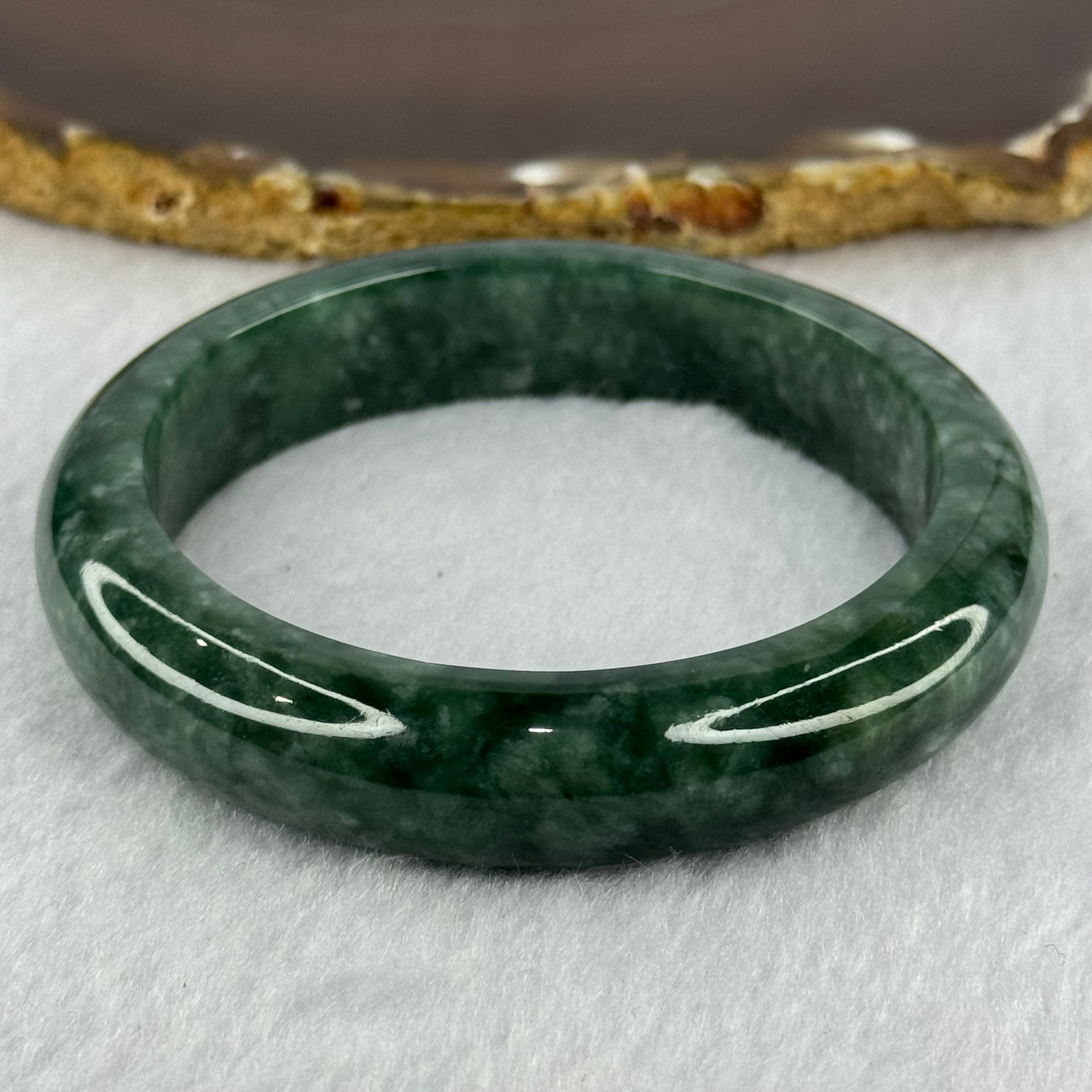 Type A Full Green Jadeite Bangle 74.55g Internal Diameter 59.1mm 14.3 by 10.4mm (Very Slight Internal Line) - Huangs Jadeite and Jewelry Pte Ltd