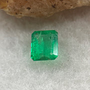 Natural Colombia Vivid Green Emerald (Beryl) Cut-Cornered Rectangle Step cut 0.49ct 5.0 by 4.3 by 2.7mm - Huangs Jadeite and Jewelry Pte Ltd