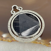 Natural Hypersthene in Stainless Steel Pendant 22.13g 25.0 by 8.0mm - Huangs Jadeite and Jewelry Pte Ltd