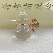 Natural Clear Quartz in Rose Gold Colour Hulu Pendant 4.96g 22.4 by 12.7mm - Huangs Jadeite and Jewelry Pte Ltd