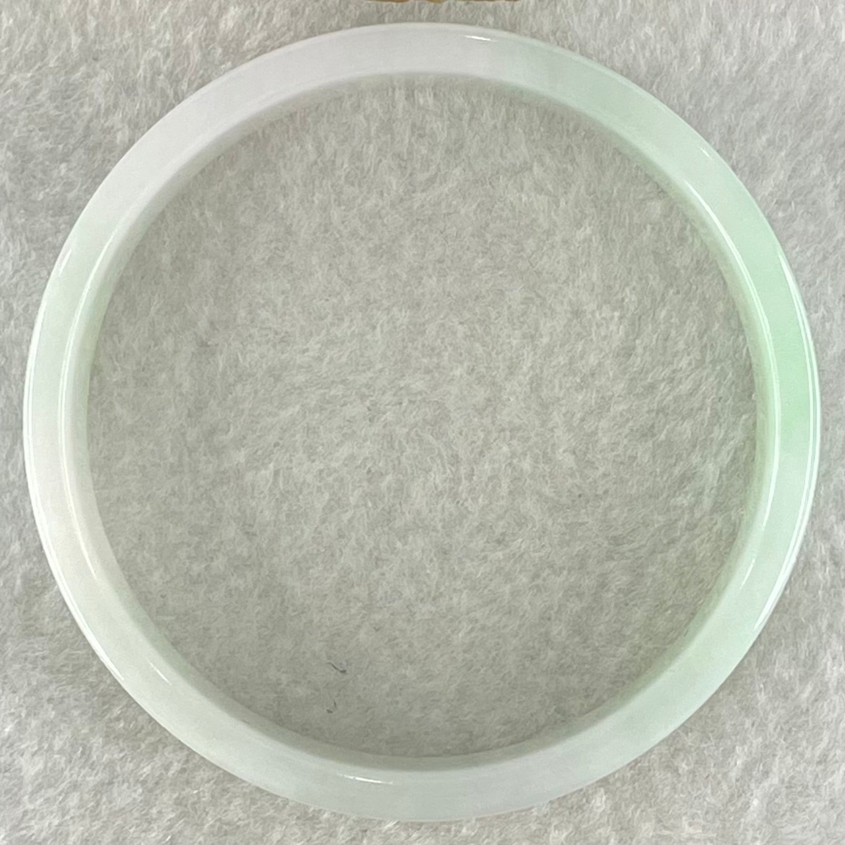 Type A Green Lavender with Yellow Spot Jadeite Flat Round Bangle 27.20g Internal Diameter 51.8mm 12.7 by 4.0mm (Perfect) - Huangs Jadeite and Jewelry Pte Ltd