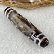 Natural Powerful Tibetan Old Oily Agate 4 Eyes with Zha Ji La Mu Female Cai Shen Carvings Dzi Bead Heavenly Master (Tian Zhu) 四眼扎基拉姆女财神天诛 13.03g 57.9 by 13.0mm - Huangs Jadeite and Jewelry Pte Ltd