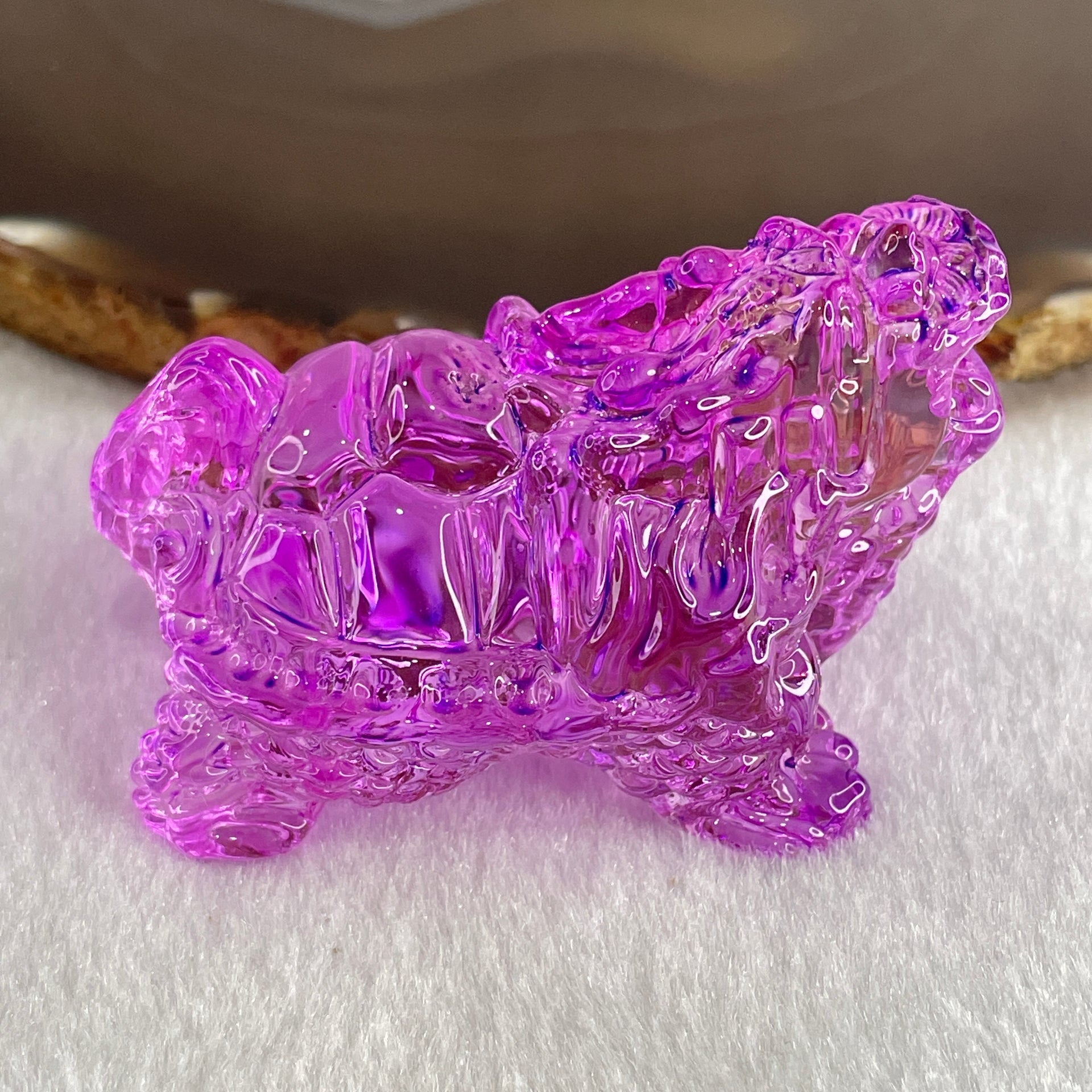 Natural Pink Liuli Dragon Turtle Display 67.56g 60.9 by 37.5 by 36.5mm - Huangs Jadeite and Jewelry Pte Ltd