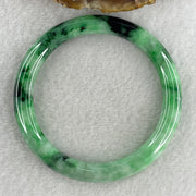 Certified Natural Type A Apple Green with Dark Green Piao Hua Jadeite Bangle 40.90g Internal Diameter 57.4mm 9.0 by 8.8mm (Very Very Slight External Rough) - Huangs Jadeite and Jewelry Pte Ltd