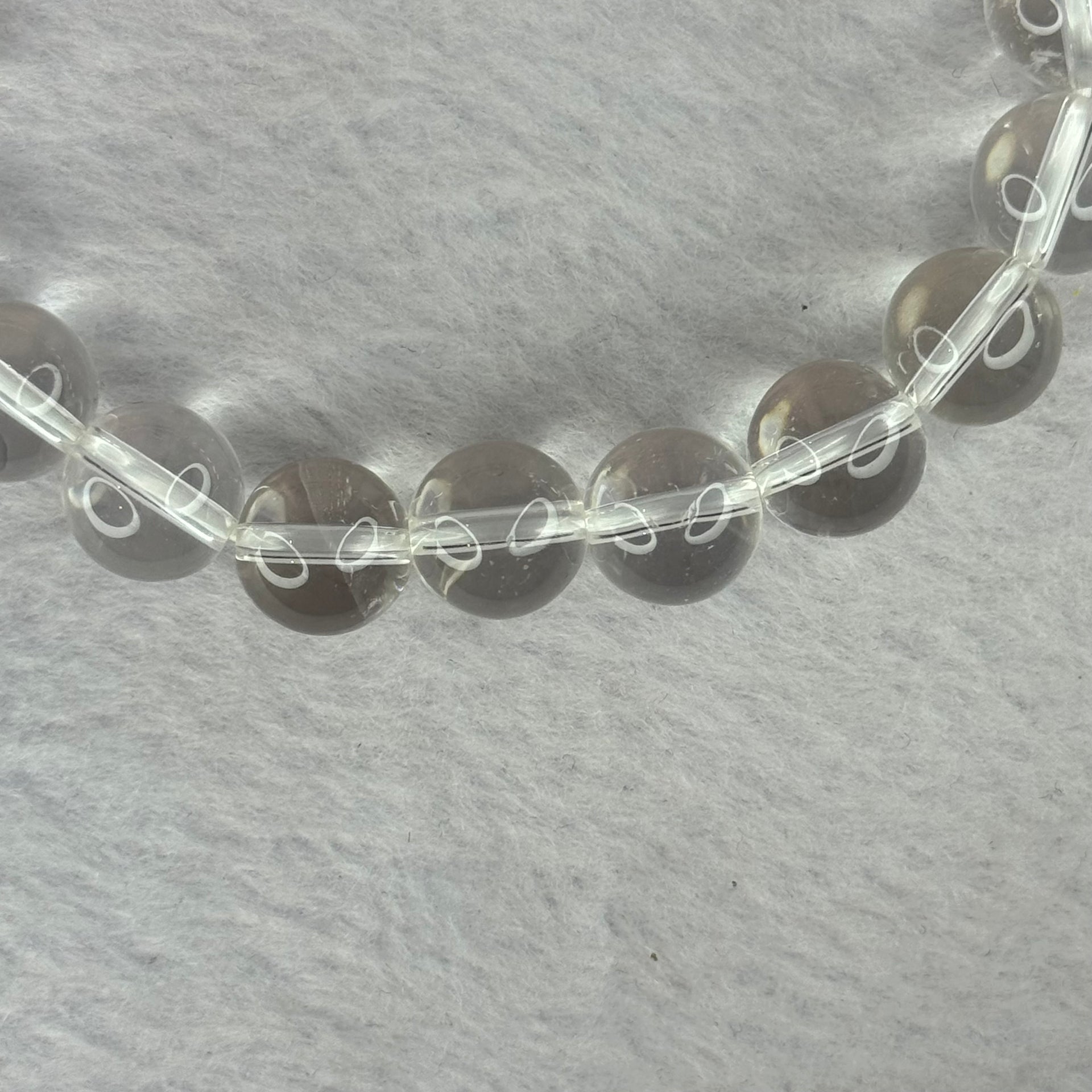 Natural Clear Quartz Bracelet 天然白水晶手链 30.71g 17cm 10.6mm 19 Beads - Huangs Jadeite and Jewelry Pte Ltd