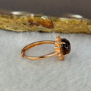 Good Grade Natural Auralite 23 in S925 Silver Rose Gold Color Ring (Adjustable Ring) 2.04g 8.0 by 4.2mm - Huangs Jadeite and Jewelry Pte Ltd