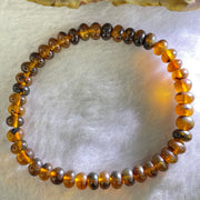 Natural Dark Brownish Yellow Medicine Amber Beads Bracelet 天然抚顺药珀手链 4.39g 15.5cm 6.8mm 44 Beads - Huangs Jadeite and Jewelry Pte Ltd