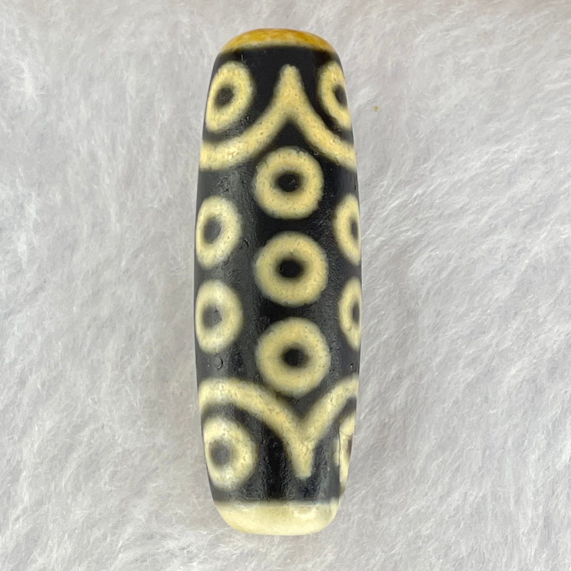 Natural Powerful Tibetan Old Oily Agate 21 Eyes Dzi Bead Heavenly Master (Tian Zhu) 二一眼天诛 10.06g 38.6 by 12.9mm - Huangs Jadeite and Jewelry Pte Ltd