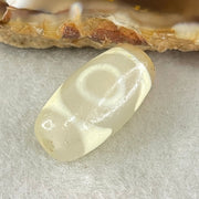 Natural Powerful Tibetan Old Oily Agate 3 Eyes Dzi Bead Heavenly Master (Tian Zhu) 三眼天诛 3.25g 20.0 by 10.6mm - Huangs Jadeite and Jewelry Pte Ltd