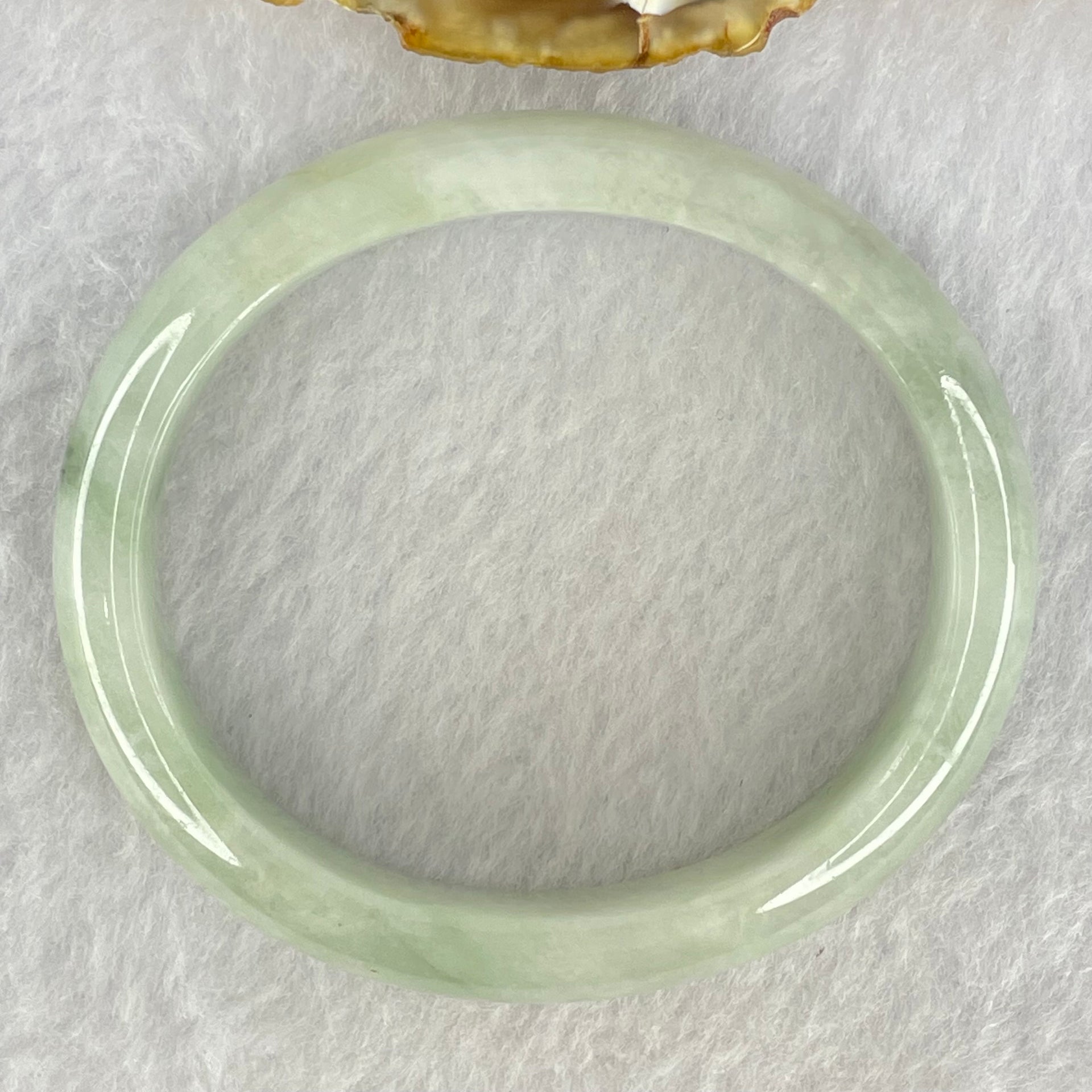 Type A Light Blueish Green Jadeite Bangle Internal Diameter 55.1mm 41.53g 12.2 by 7.2mm (Internal Lines) - Huangs Jadeite and Jewelry Pte Ltd