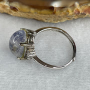 Good Grade Natural Blue Rabbit Hair Rutilated in S925 Sliver 3.27g 13.5 by 9.0 by 6.5mm (Adjustable Size) - Huangs Jadeite and Jewelry Pte Ltd