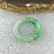 Type A Green with Spicy Green Piao Hua Jadeite Ring 3.50g 5.5 by 3.6 mm US 8.25 / HK 18 (Slight Internal Line) - Huangs Jadeite and Jewelry Pte Ltd