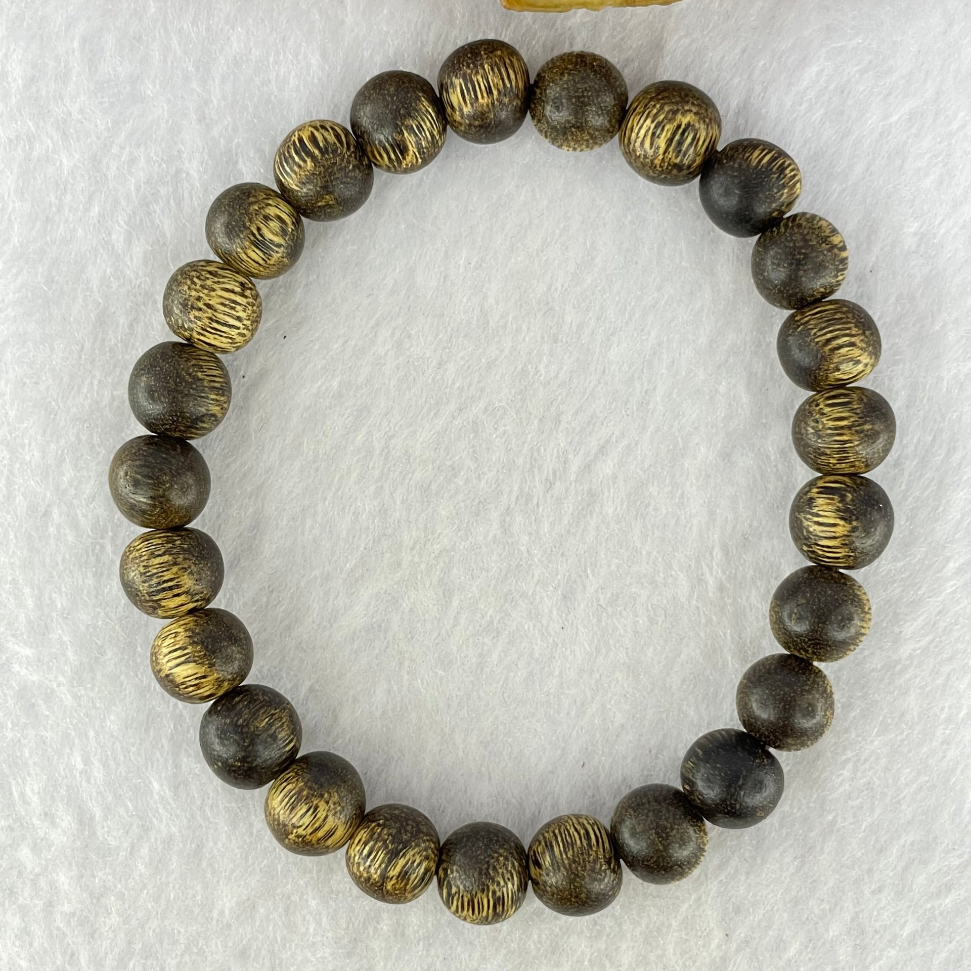 Natural Wild Vietnam Lu Qi Nan Agarwood Beads Bracelet 天然野生越南鹿其南沉香珠手镯 6.70g 16.5cm 9.0mm 25 Beads - Huangs Jadeite and Jewelry Pte Ltd