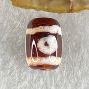 Natural Powerful Tibetan Old Oily Agate 2 Eyes Dzi Bead Heavenly Master (Tian Zhu) 二眼天诛 2.46g 14.0 by 10.2mm - Huangs Jadeite and Jewelry Pte Ltd