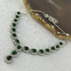 Certified Type A Icy Dark Green Jadeite Beads in 925 Sliver Necklace 15.53g 5.6 by 2.0 mm 17 Pcs - Huangs Jadeite and Jewelry Pte Ltd