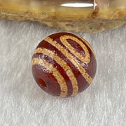 Natural Powerful Tibetan Old Oily Agate 2 Eye Dzi Bead Heavenly Master (Tian Zhu) 二眼天珠 1.42g 10.1 by 10.3mm - Huangs Jadeite and Jewelry Pte Ltd