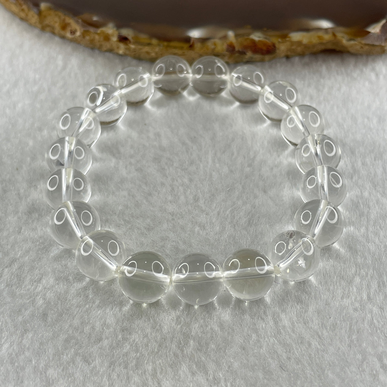 Natural Clear Quartz Beads Bracelet 26.36g 15cm 10.1mm 19 Beads - Huangs Jadeite and Jewelry Pte Ltd