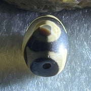 Natural Powerful Tibetan Old Oily Agate 3 Eyes Dzi Bead Heavenly Master (Tian Zhu) 三眼天诛 2.11g 13.4 by 10.1mm - Huangs Jadeite and Jewelry Pte Ltd