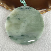 Natural Type A Green with Brownish and Dark Green Piao Hua Jadeite Round Wu Shi Pai Pendant 30.48g 57.9 by 2.9mm - Huangs Jadeite and Jewelry Pte Ltd