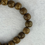 Natural Wenge Wooden Beads Bracelets 天然鸡翅木手链 9.65g 16.5cm 9.9mm 21 Beads - Huangs Jadeite and Jewelry Pte Ltd