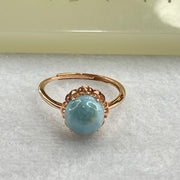 Natural Larimar in S925 Silver Rose Gold Color Ring (Adjustable Size) 1.97g 9.1 by 5.0mm - Huangs Jadeite and Jewelry Pte Ltd