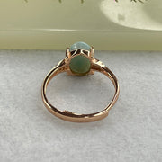 Natural Larimar in S925 Silver Rose Gold Color Ring (Adjustable Size) 2.36g 9.4 by 7.8 by 5.5mm - Huangs Jadeite and Jewelry Pte Ltd