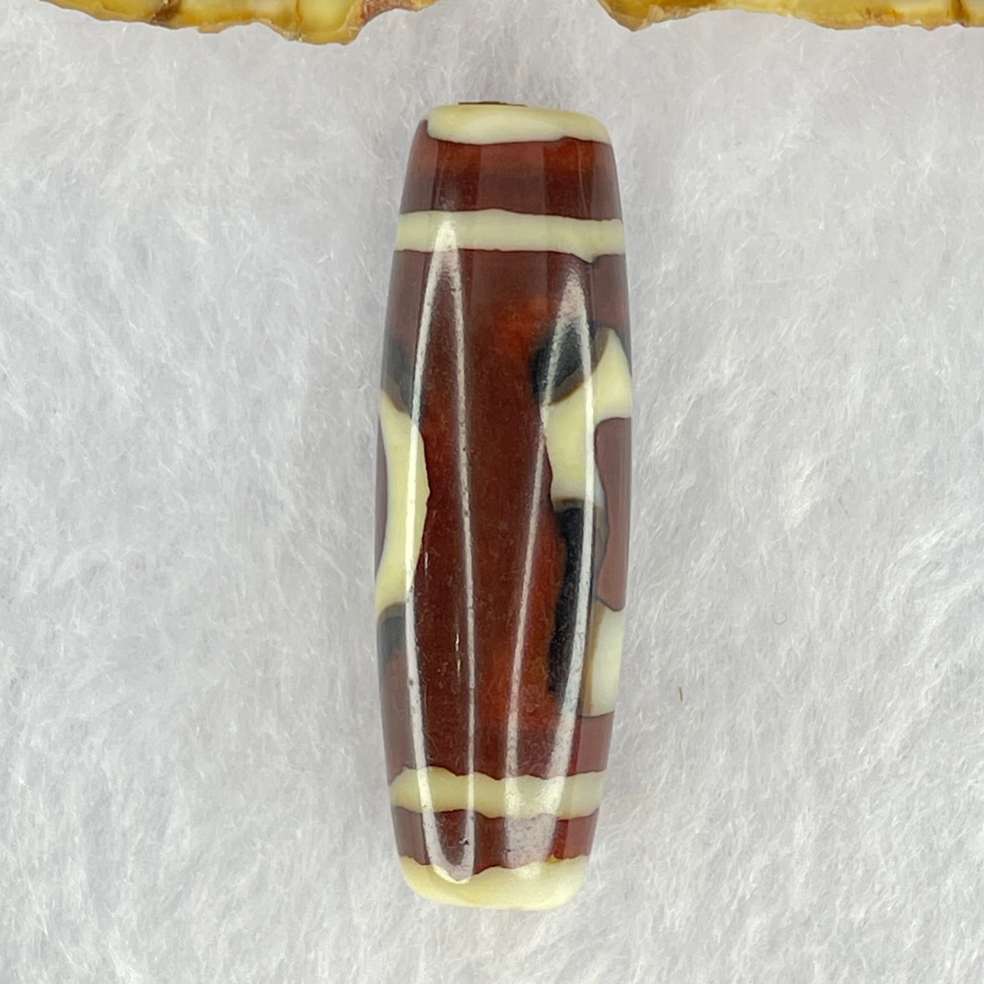 Natural Powerful Tibetan Old Oily Agate Sky Door Serenity 1 Eye Dzi Bead Heavenly Master (Tian Zhu) 一眼天诛 8.83g 37.6 by 12.0mm - Huangs Jadeite and Jewelry Pte Ltd