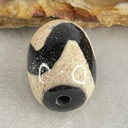 Natural Powerful Tibetan Old Oily Agate Tiger Tooth Daluo Dzi Bead Heavenly Master (Tian Zhu) 虎呀天诛 4.36g 17.5 by 12.9mm - Huangs Jadeite and Jewelry Pte Ltd