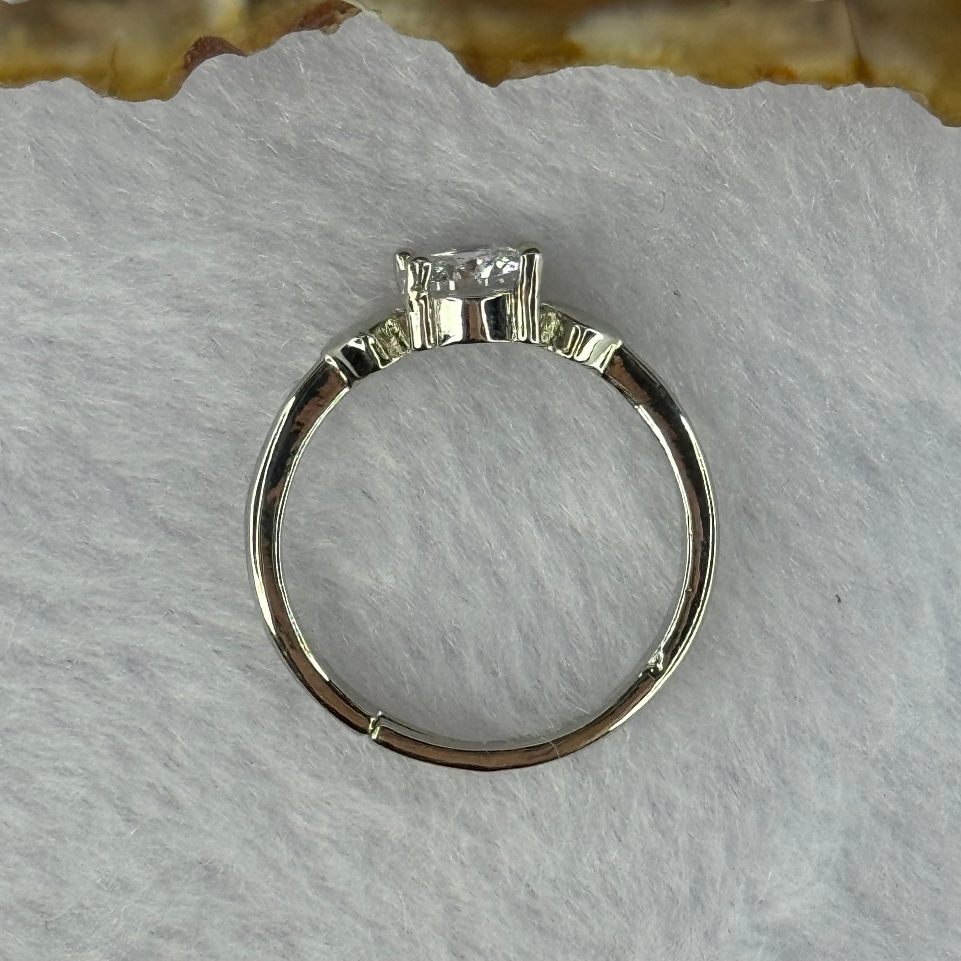 Cubic Zirconia in Sliver Ring (Adjustable Size) 1.99g 5.6 by 3.5mm - Huangs Jadeite and Jewelry Pte Ltd