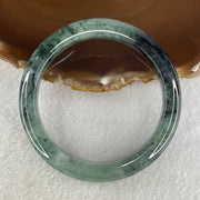 Certified Natural Type A Semi Icy Green with Dark Blueish Green Piao Hua Bangle 58.92g Internal Diameter 59.5mm 11.2 by 9.6mm (Internal Lines) - Huangs Jadeite and Jewelry Pte Ltd