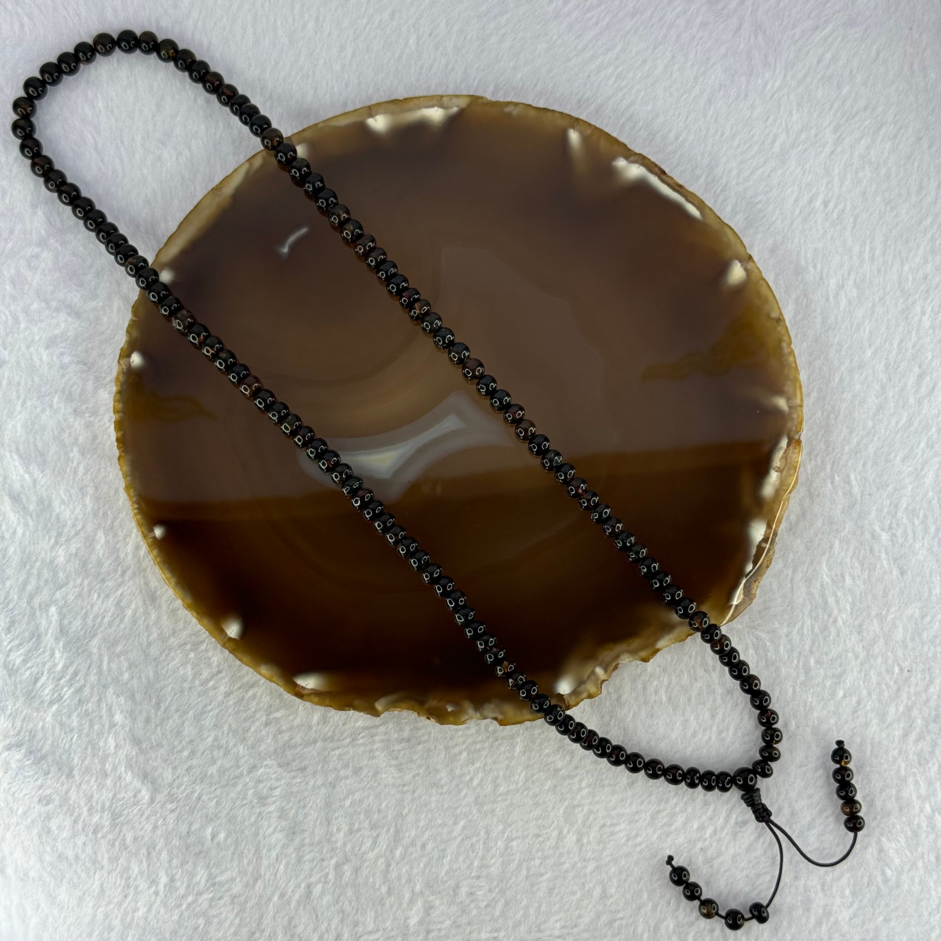 Natural Black Gold King Amber Beads Bracelet 天然黑金翁王琥珀手链 9.65g 50cm 5.0mm 118 Beads - Huangs Jadeite and Jewelry Pte Ltd