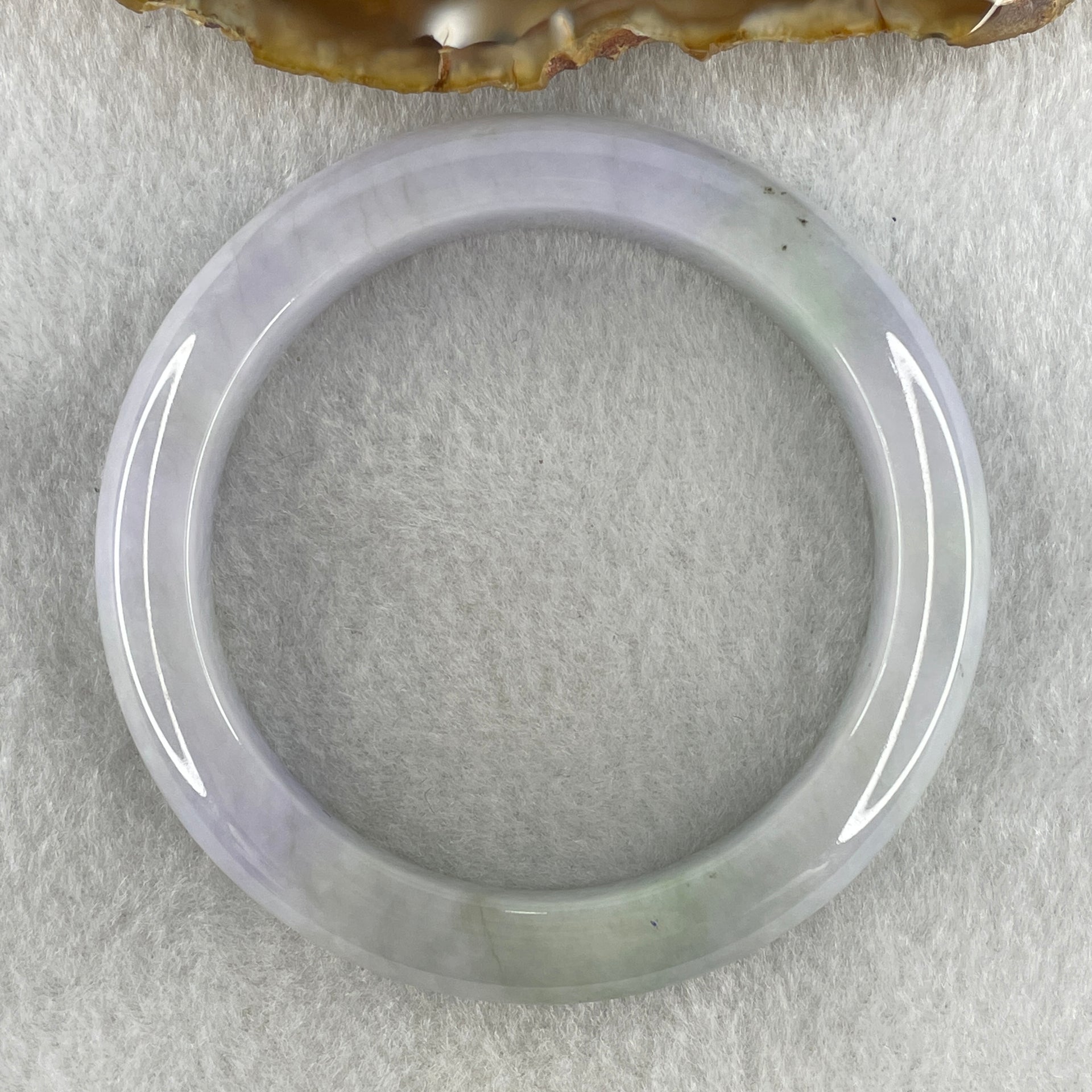 Natural Type A Light Lavender with Green Jadeite Bangle 59.36g Inner Diameter 55.4mm 12.0 by 9.8mm (Close to Perfect) - Huangs Jadeite and Jewelry Pte Ltd